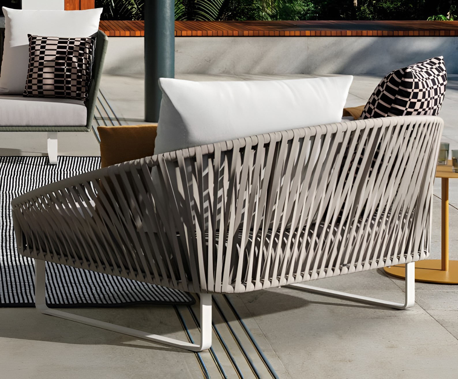 TC010 Simple Nordic Design Rope Weaving Outdoor Daybed Garden Daybed