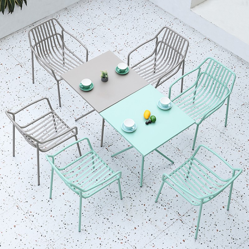 Aluminium Alloy Frame Hotel Garden Dining Table and Chair Set - Patio Furniture | Shinlin Outdoor Dining Set CZ025