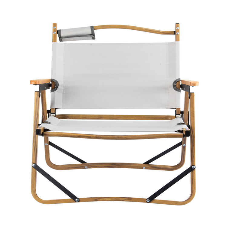 FCY003-B Outdoor Portable Wood Grain Aluminum Frame Folding Camping Low Chair Beach Chairs