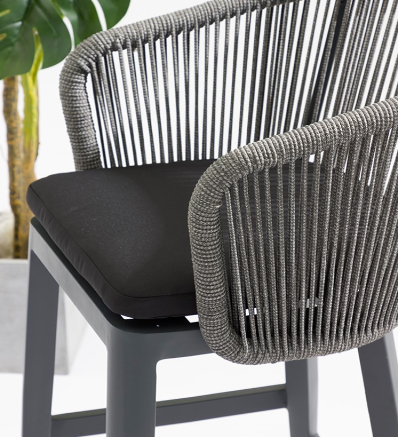 BR008 3-Piece Outdoor Bistro Bar High Chair with Armrest