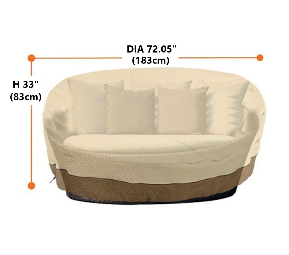 Round Daybed Furniture Cover for Outdoor Use - Outdoor Furniture Covers|Shinlin Outdoor Furniture Cover FC001