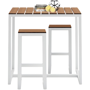BR011 Aluminum Outdoor Barstools Bar Stool Set Bar Chairs - Garden Barstools Set | Shinlin Patio Bar Table Chairs 