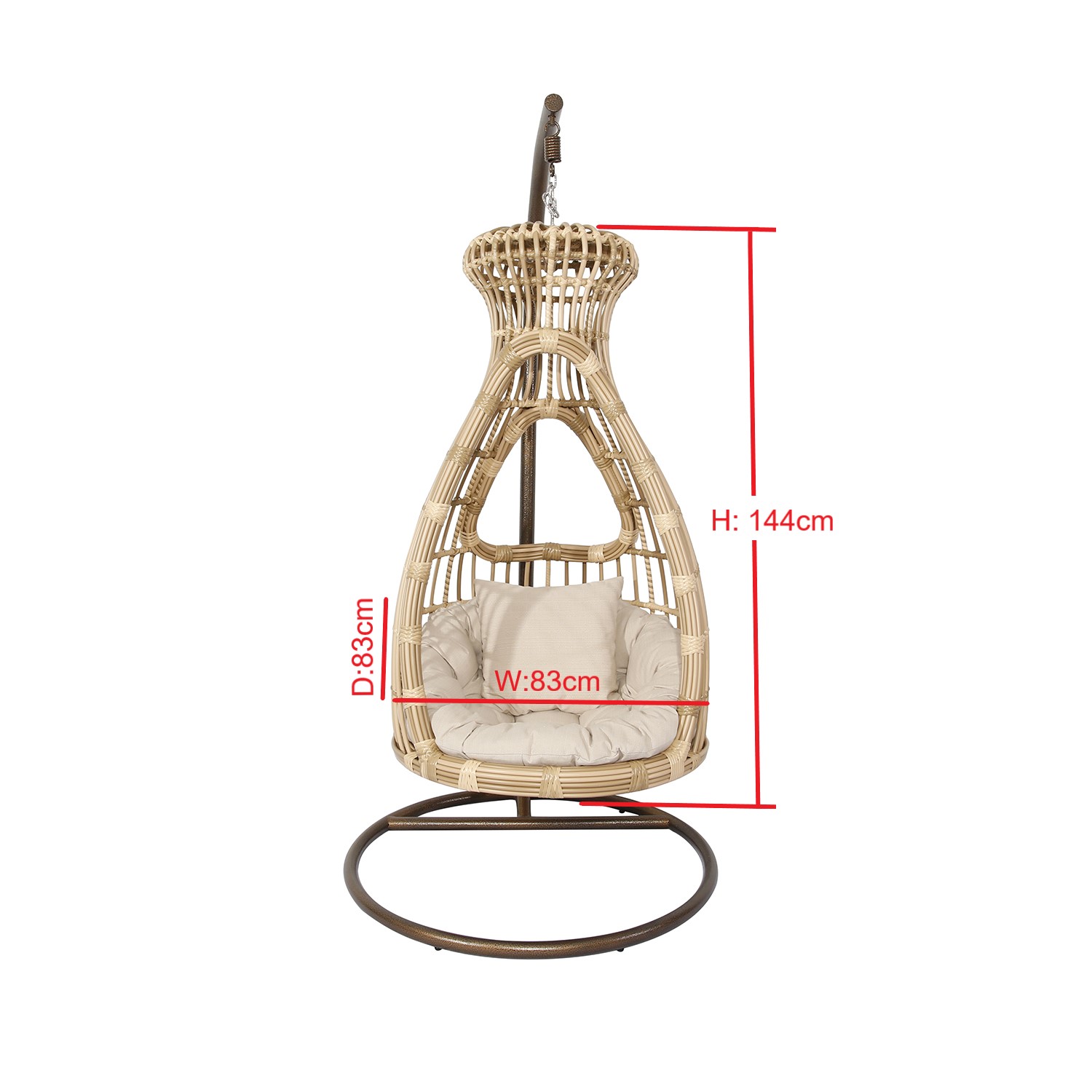 D011 Balcony Outdoor Swing Chair Patio Garden Hanging Chair