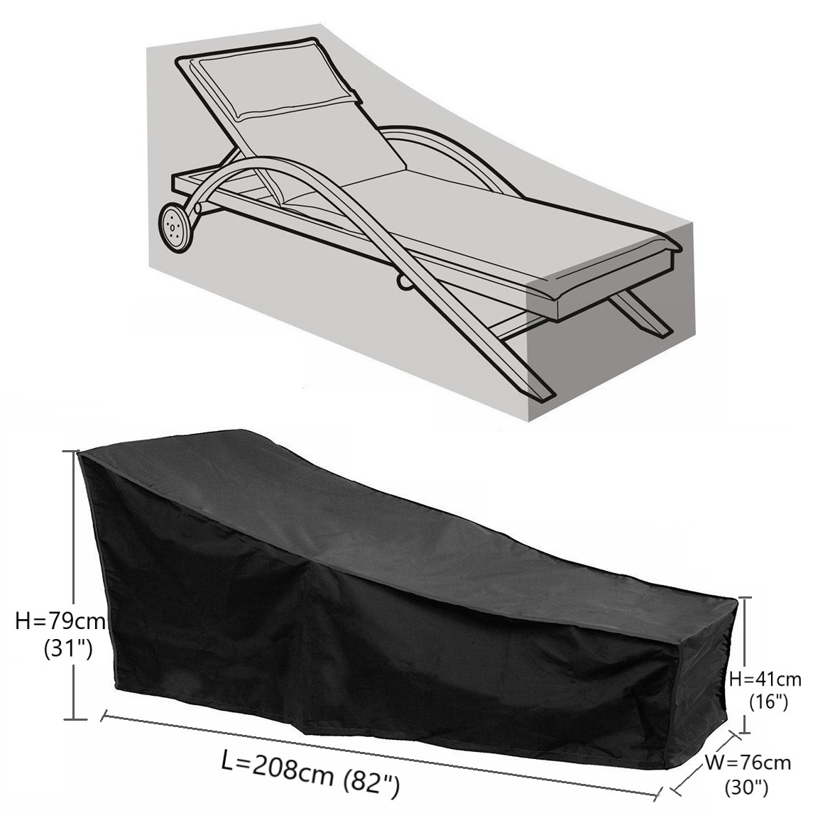 I Shape Sun Lounger Cover - Furniture Cover | Shinlin Outdoor Furniture Cover FC004